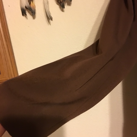 Dialogue brown lined jacket snap buttons front - Picture 3 of 6